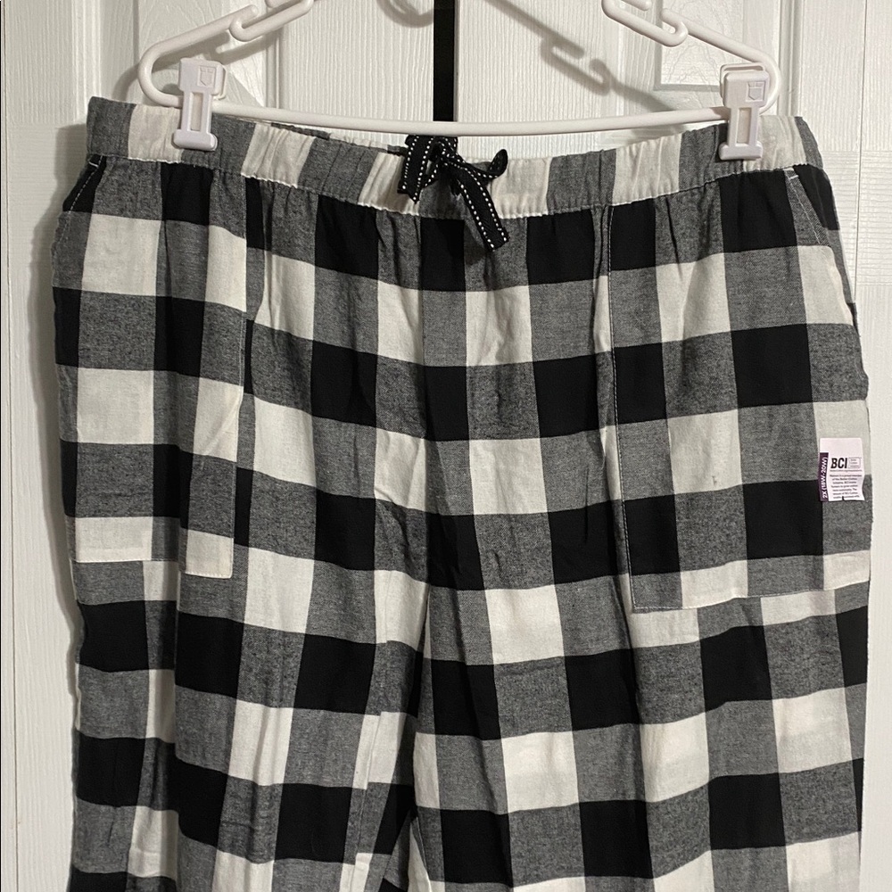 Plaid flannel & gray cotton casual lounge pajama sleep pants & shirt top size 2X - Picture 4 of 11